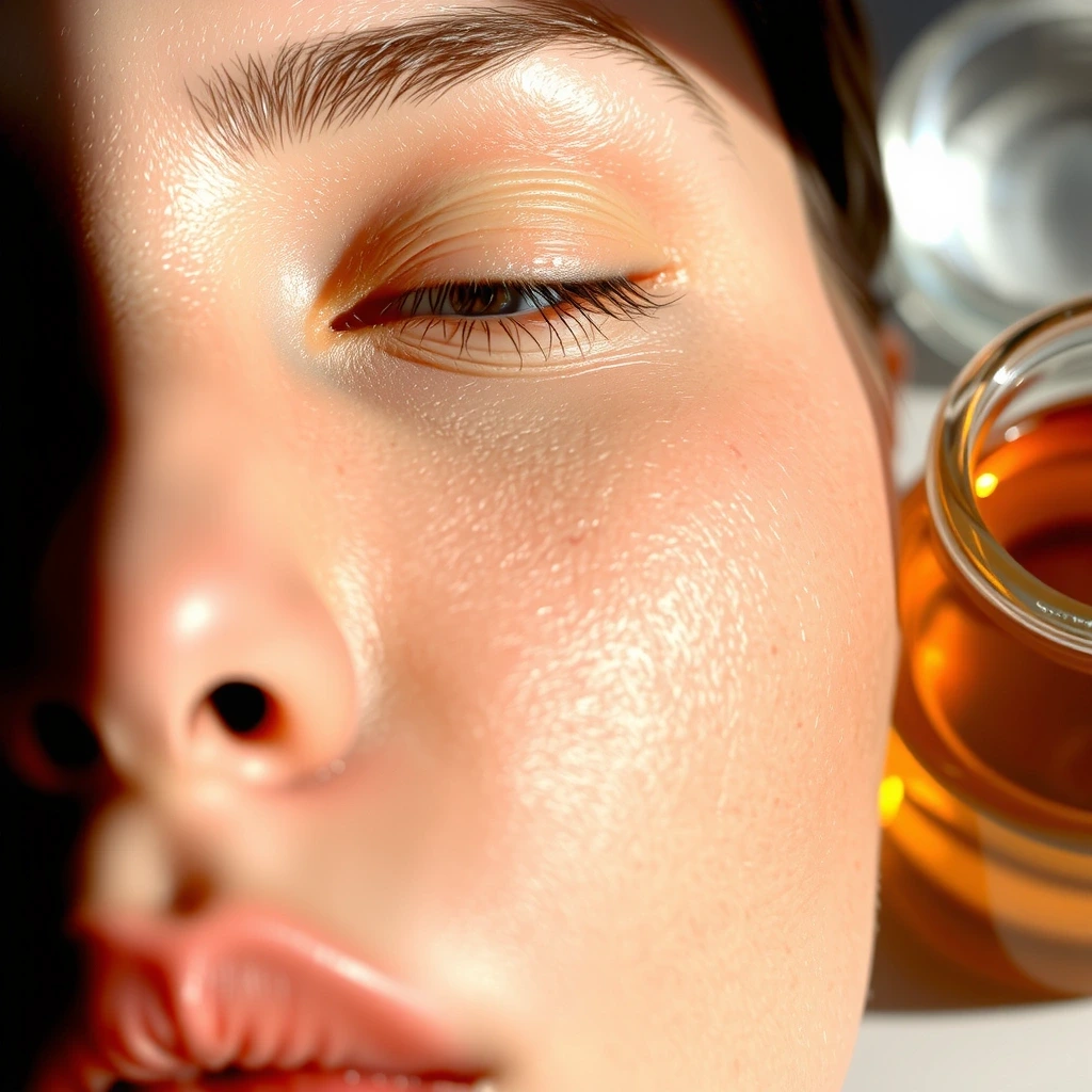 Detal skóry w świetle